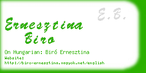 ernesztina biro business card