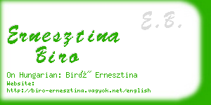 ernesztina biro business card